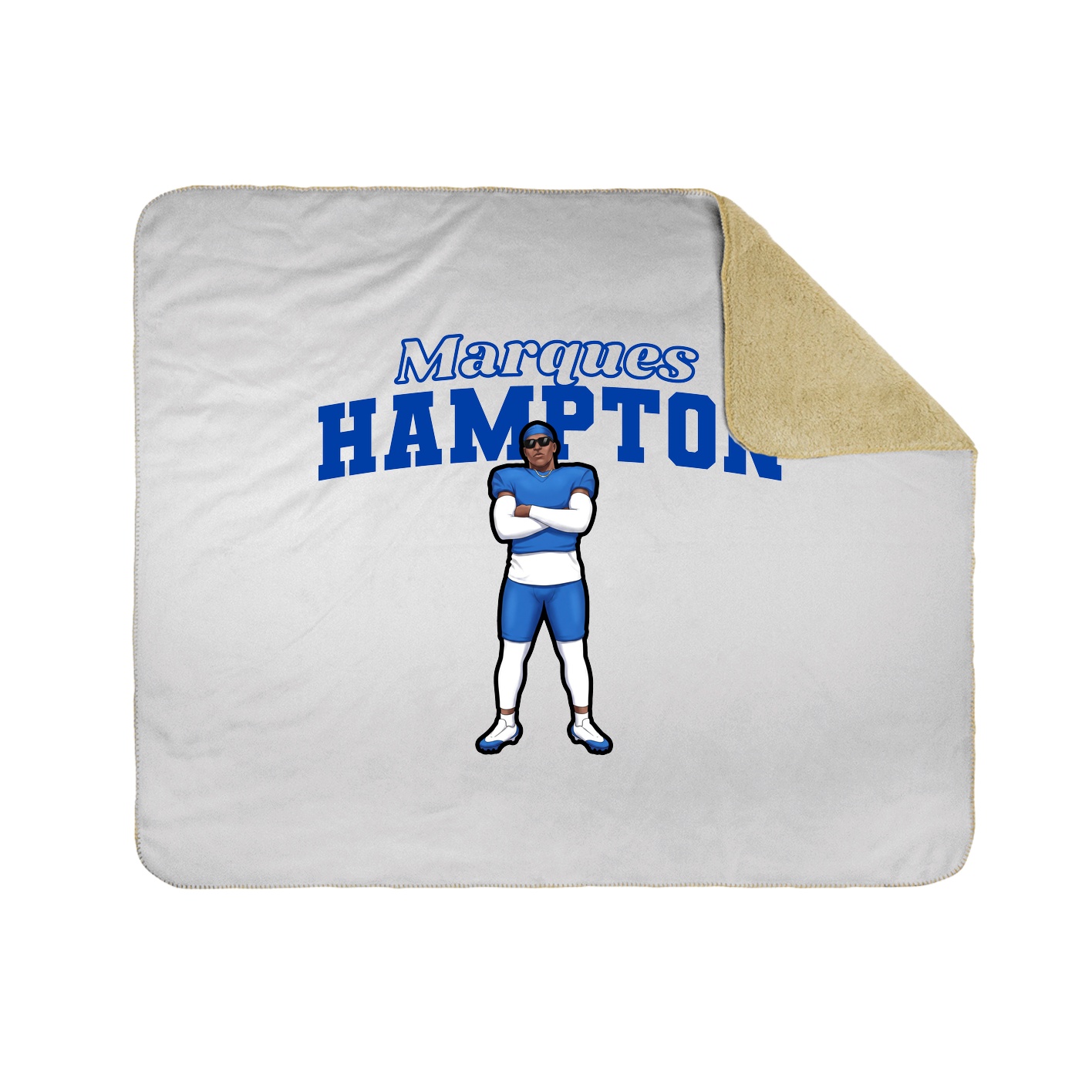 Throw Blanket — Name Arch in White