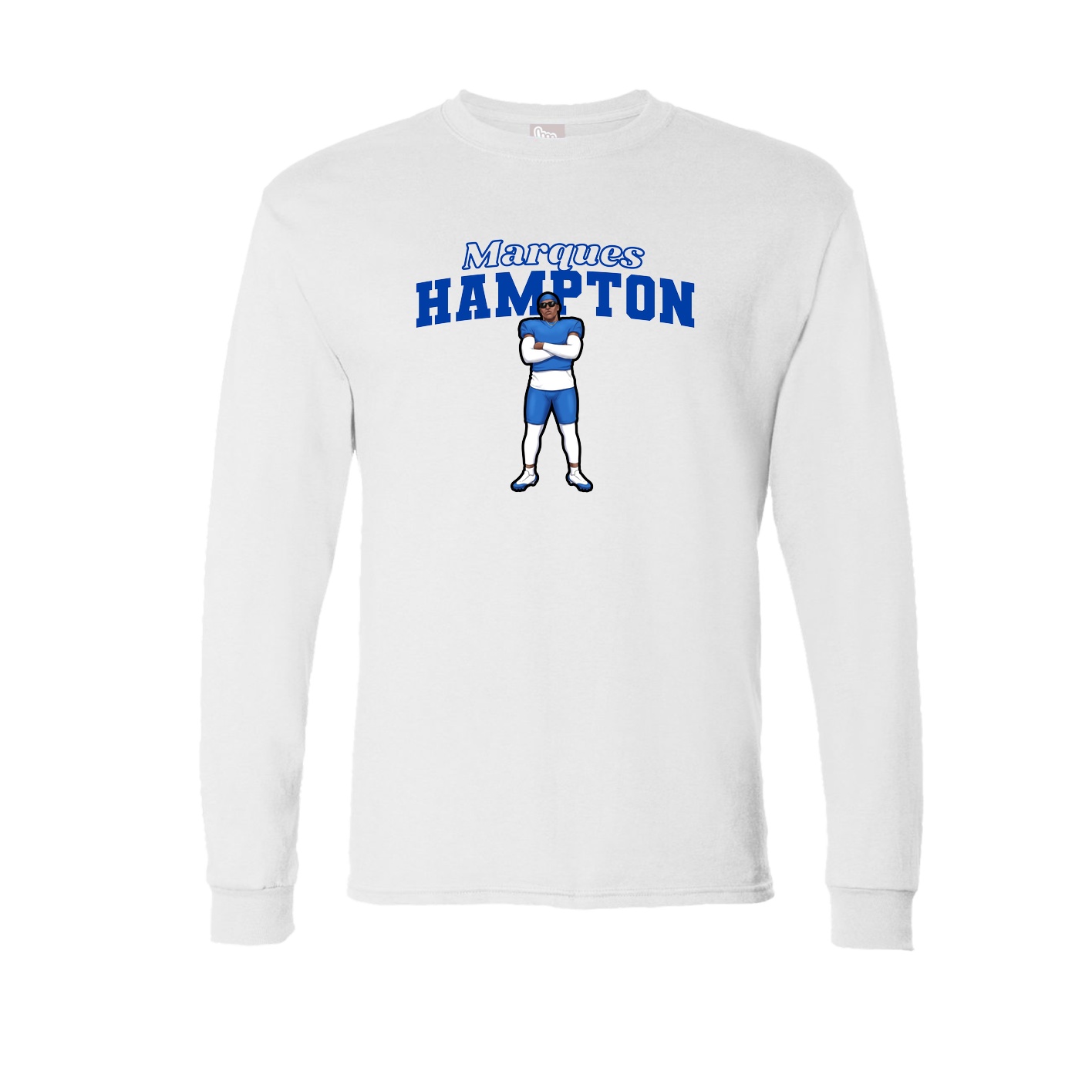 Long Sleeve Tee — Name Arch in White