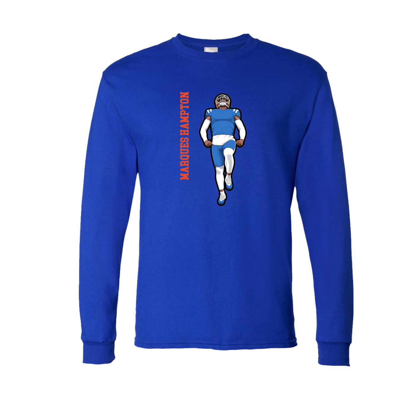 Long Sleeve Tee — Name Vertical in Royal