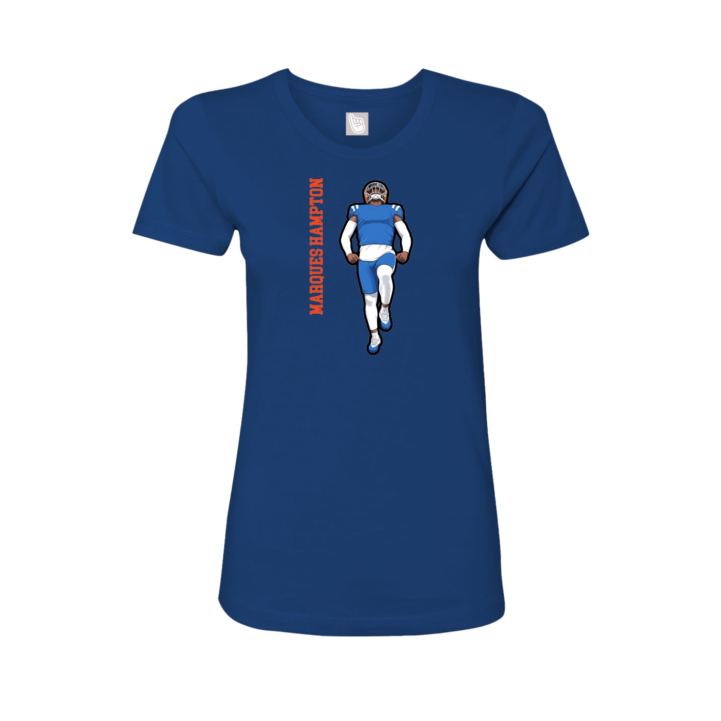 Womens Tee — Name Vertical in Royal