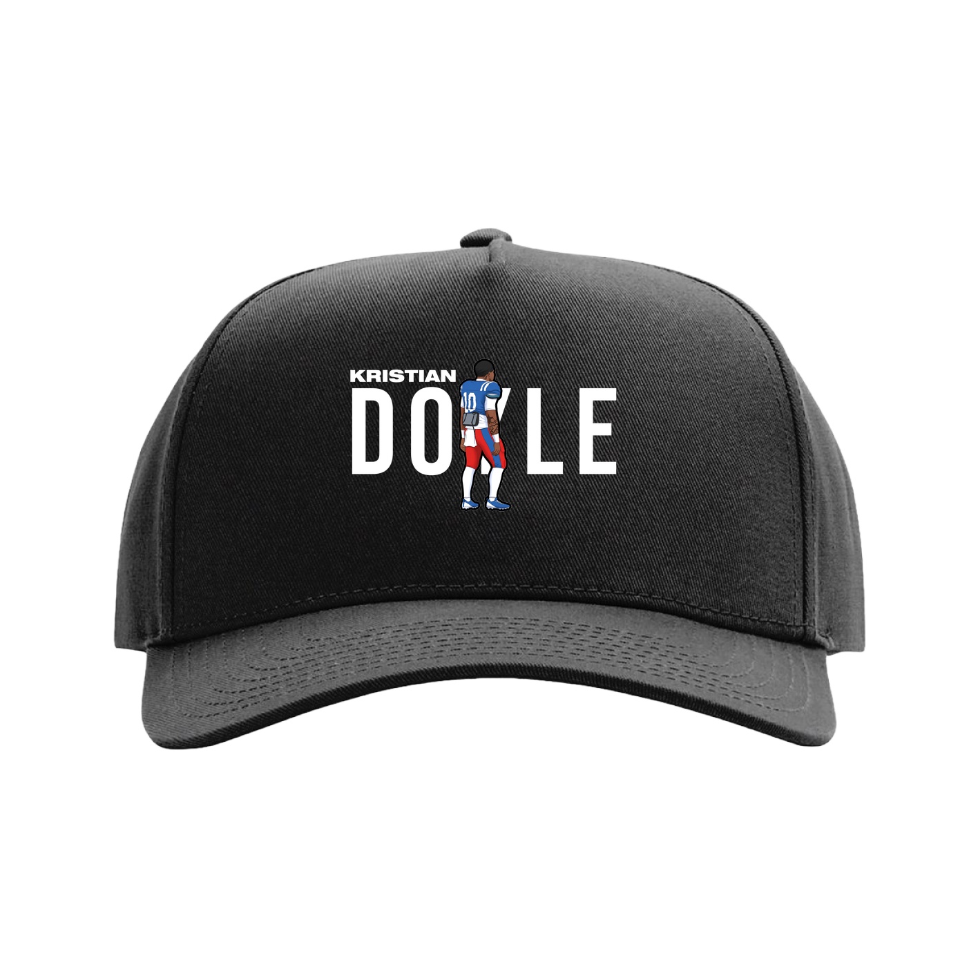 Full Fabric Five-Panel Champ Cap — Player Name in Black