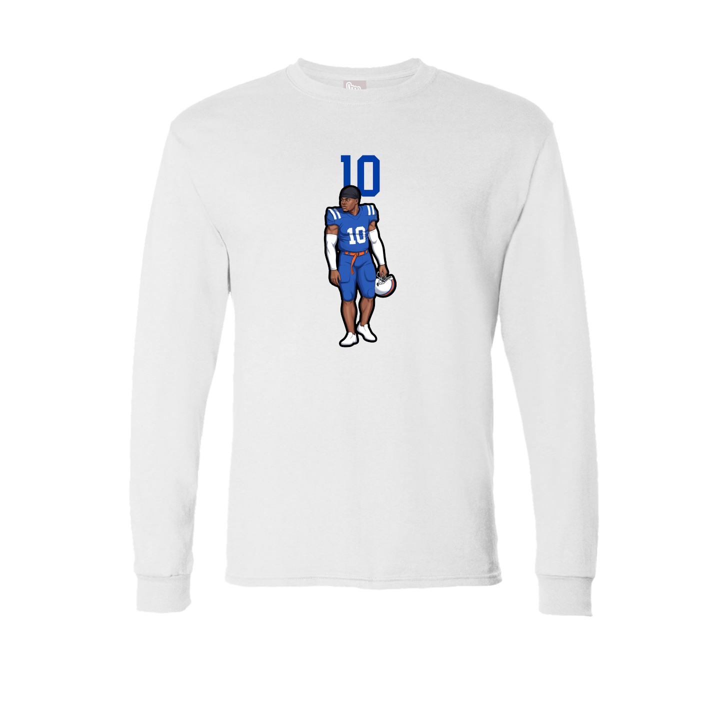 Long Sleeve Tee — Number Top in White