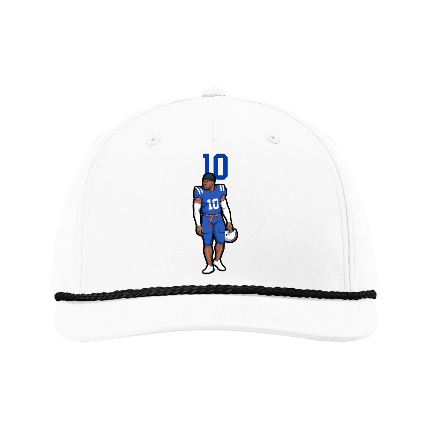 Five-Panel Classic Rope Cap — Number Top in White