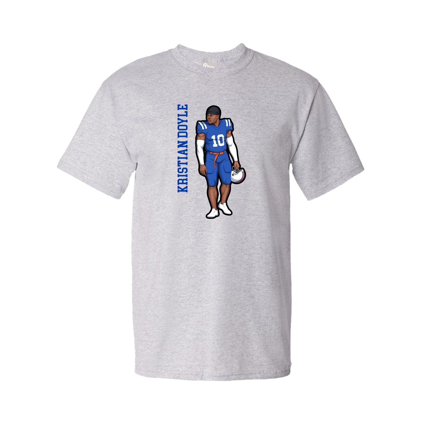 Tee — Name Vertical in Grey