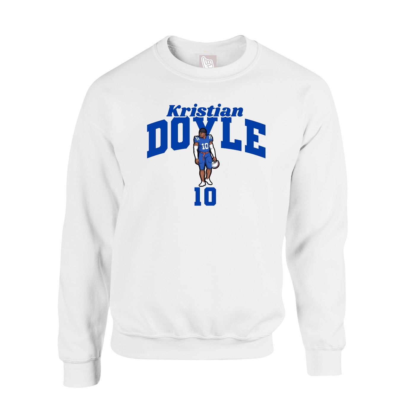 Fleece Crew — Signature Arch in White