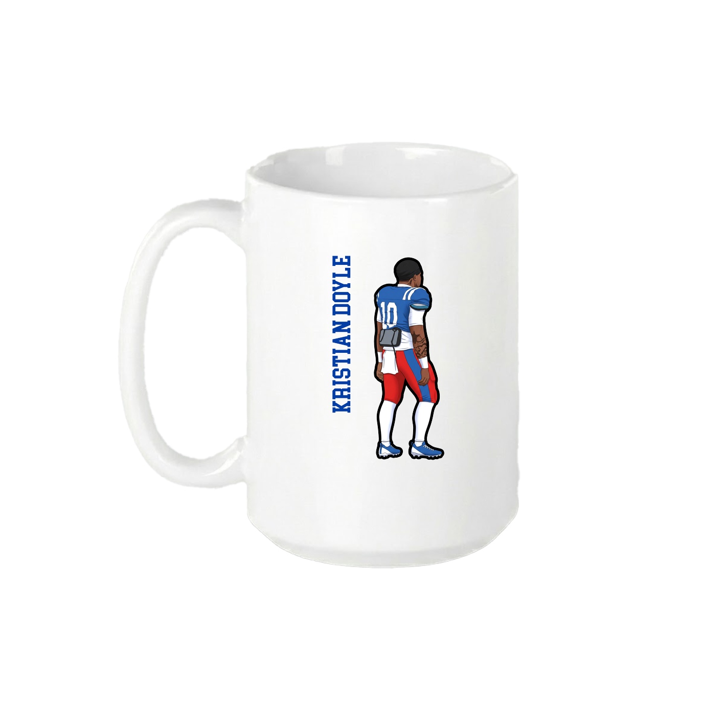 15oz Coffee Mug — Name Vertical in White