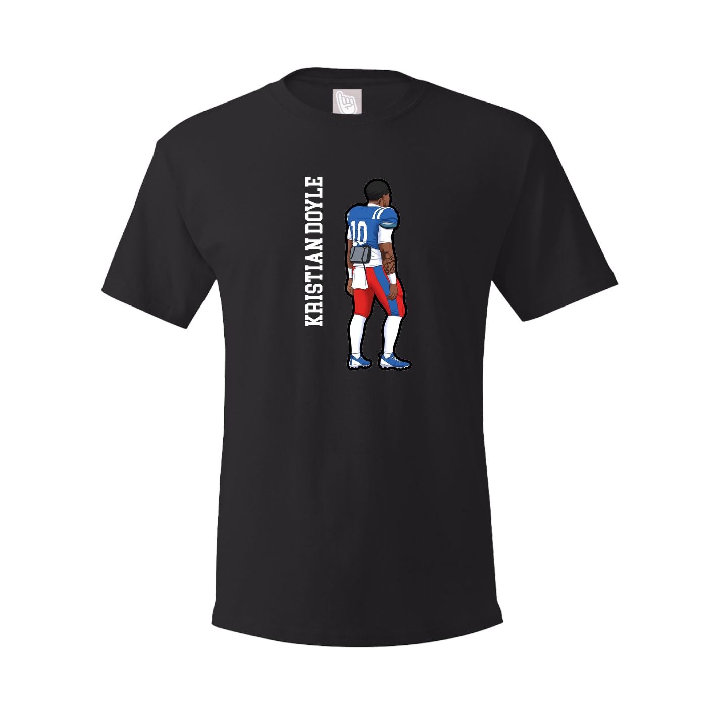 Youth Tee — Name Vertical in Black