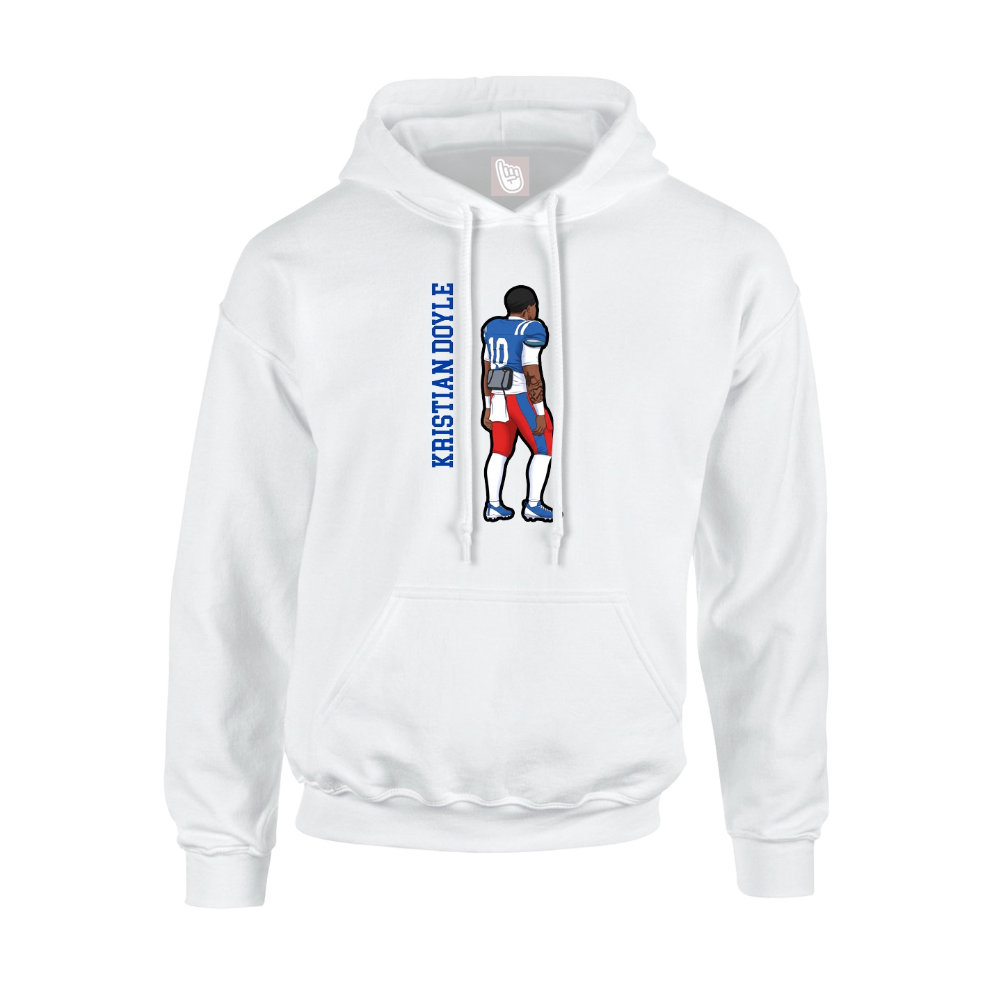 Hoodie — Name Vertical in White