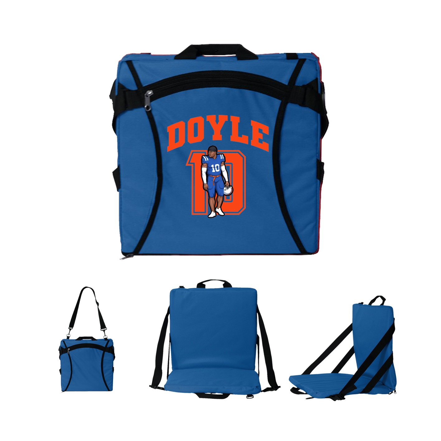 Folding Stadium Seat — Number in Royal