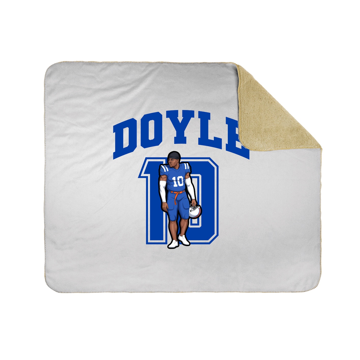 Throw Blanket — Number in White