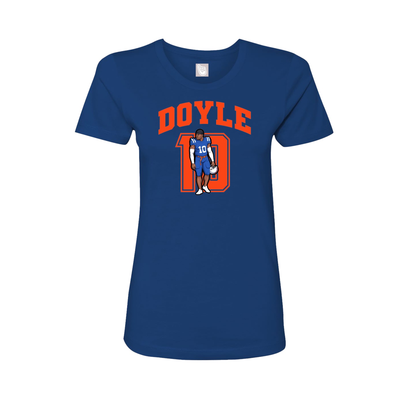 Fitted Women's Tee — Number in Royal