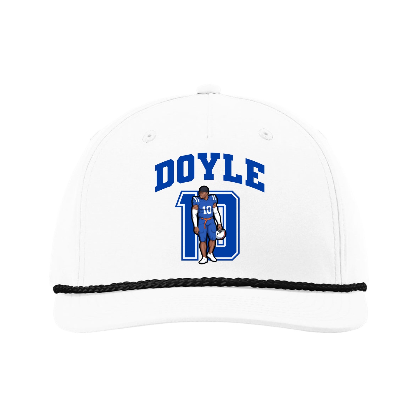 Five-Panel Classic Rope Cap — Number in White