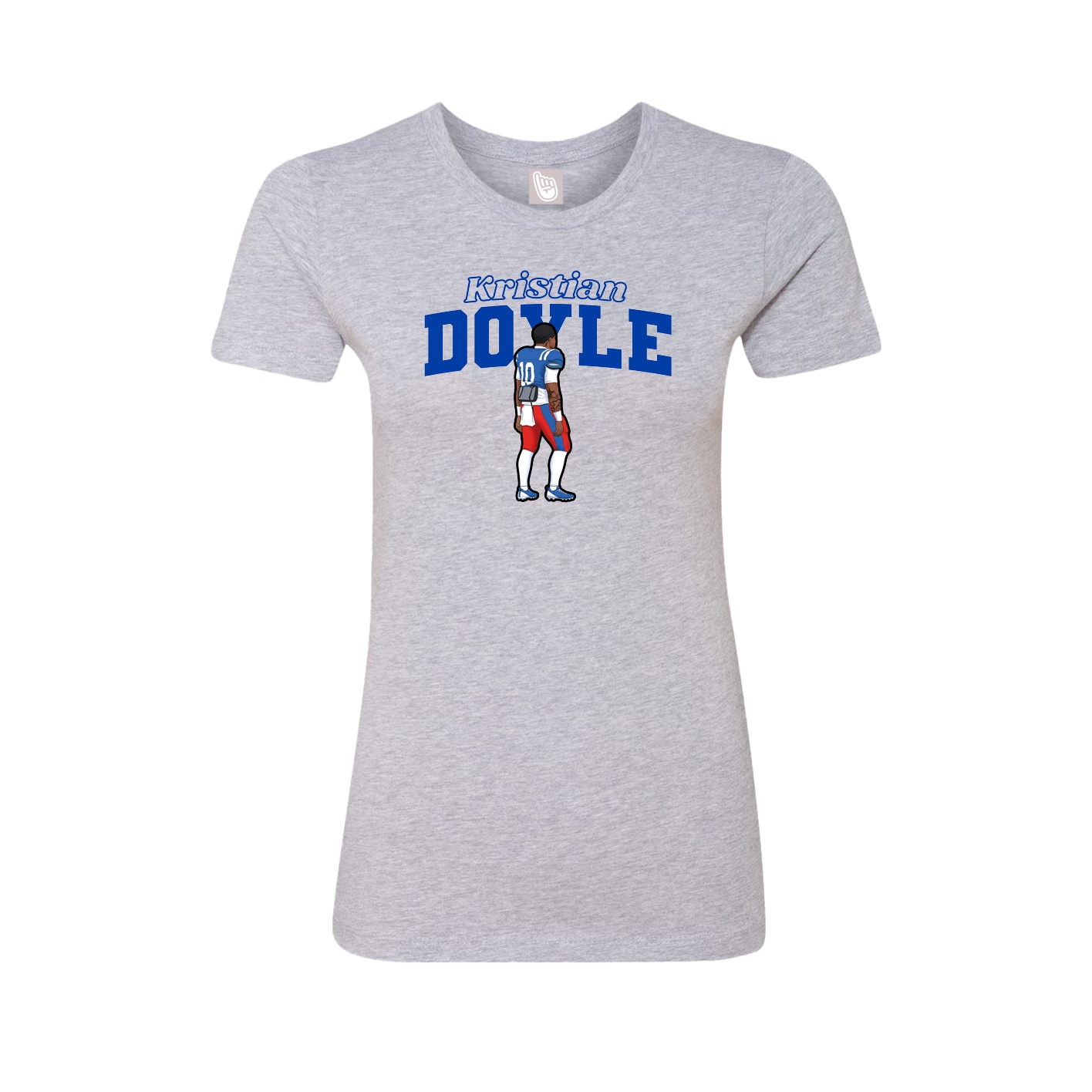 Fitted Women's Tee — Name Arch in Grey