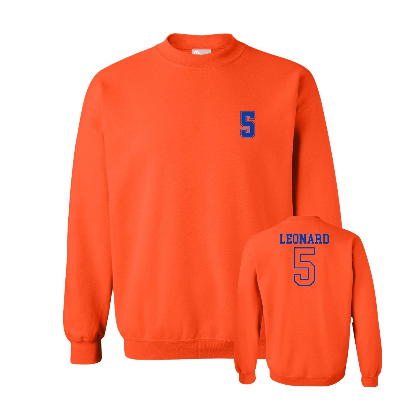 Fleece Crew — Chest Back in Orange