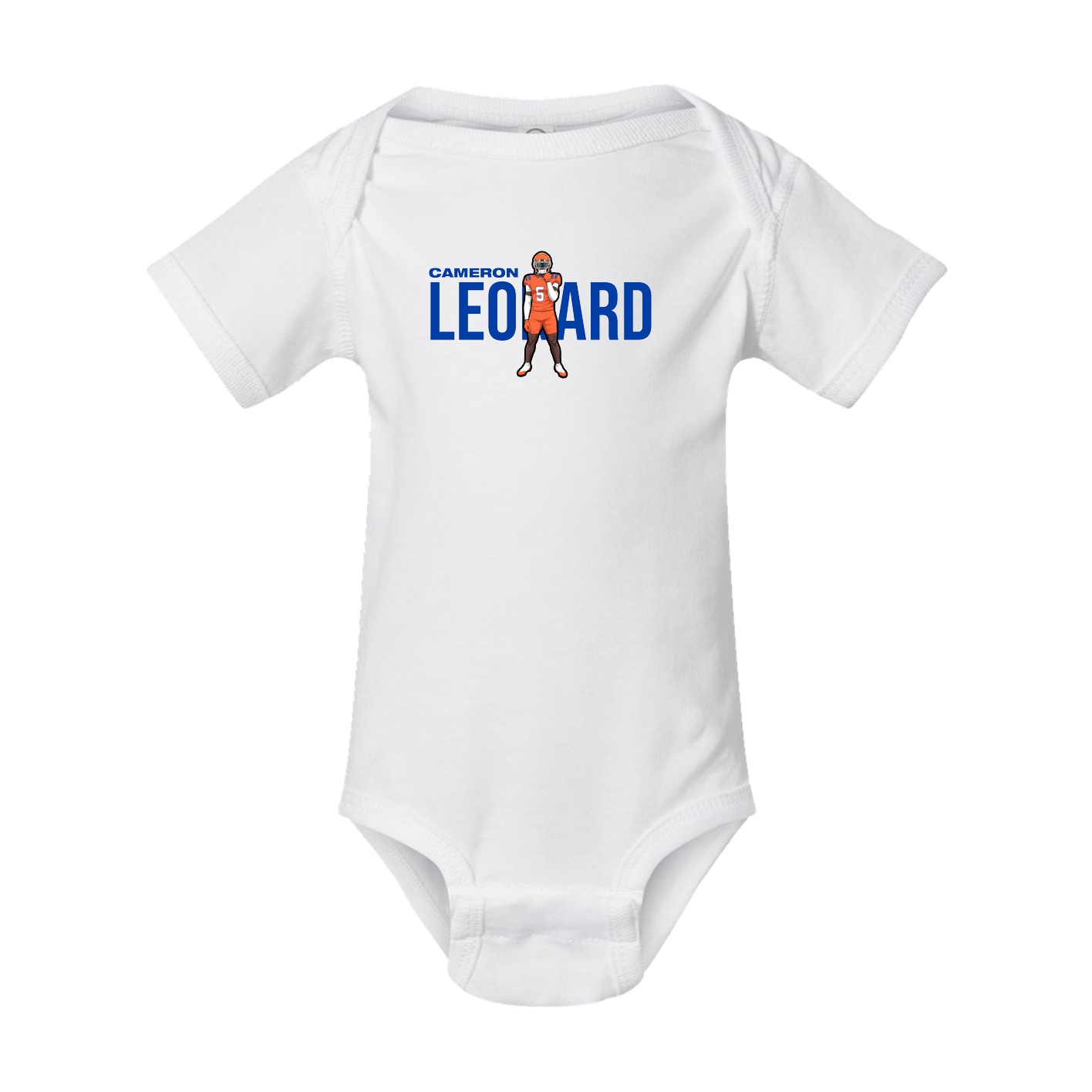 Baby Onesie — Player Name in White