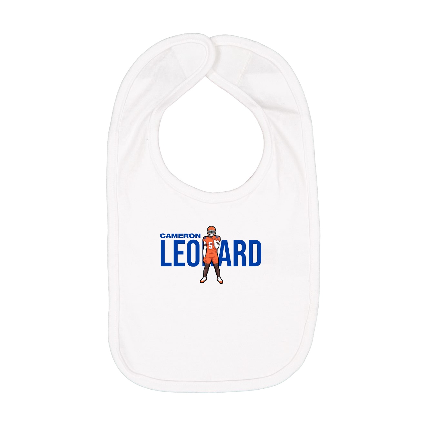 Infant Bib — Player Name in White