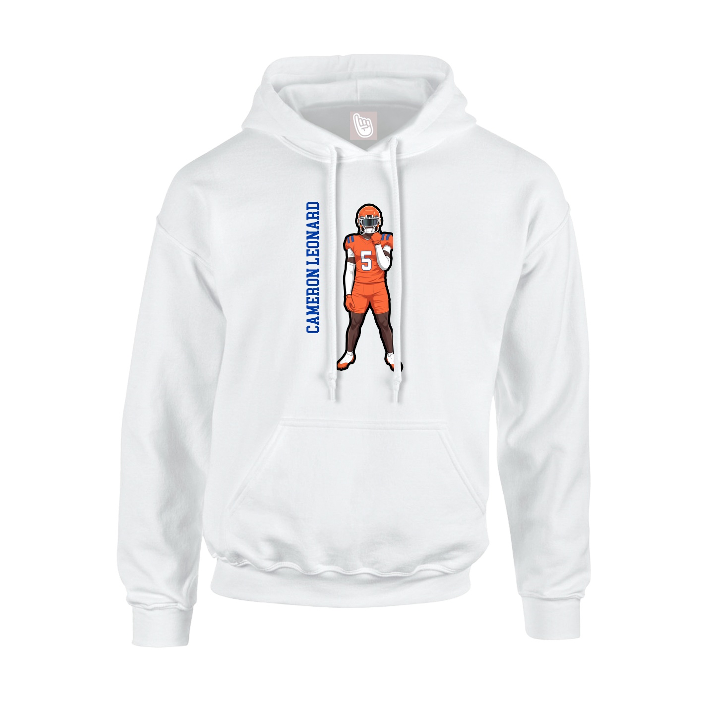 Hoodie — Name Vertical in White