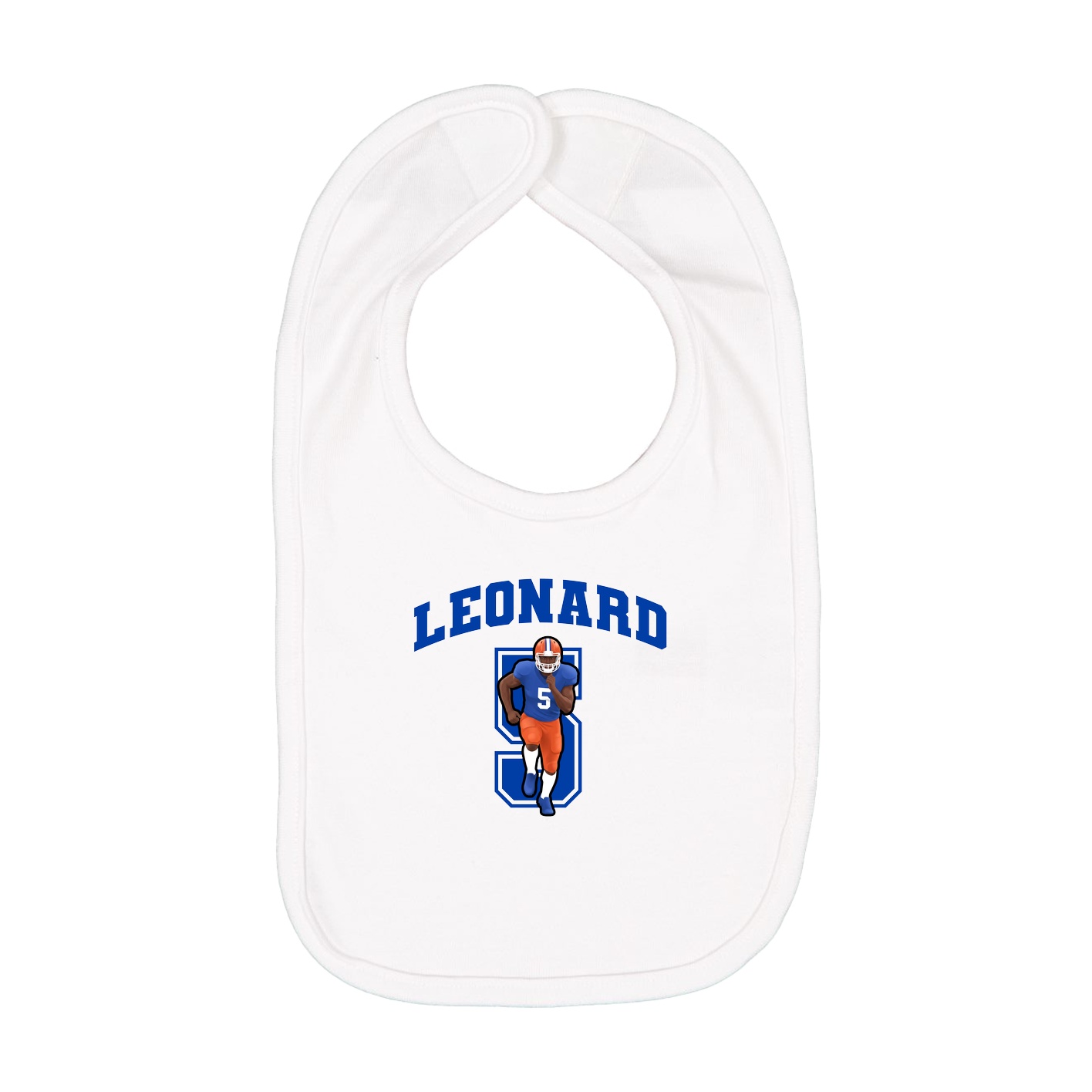 Infant Bib — Number in White