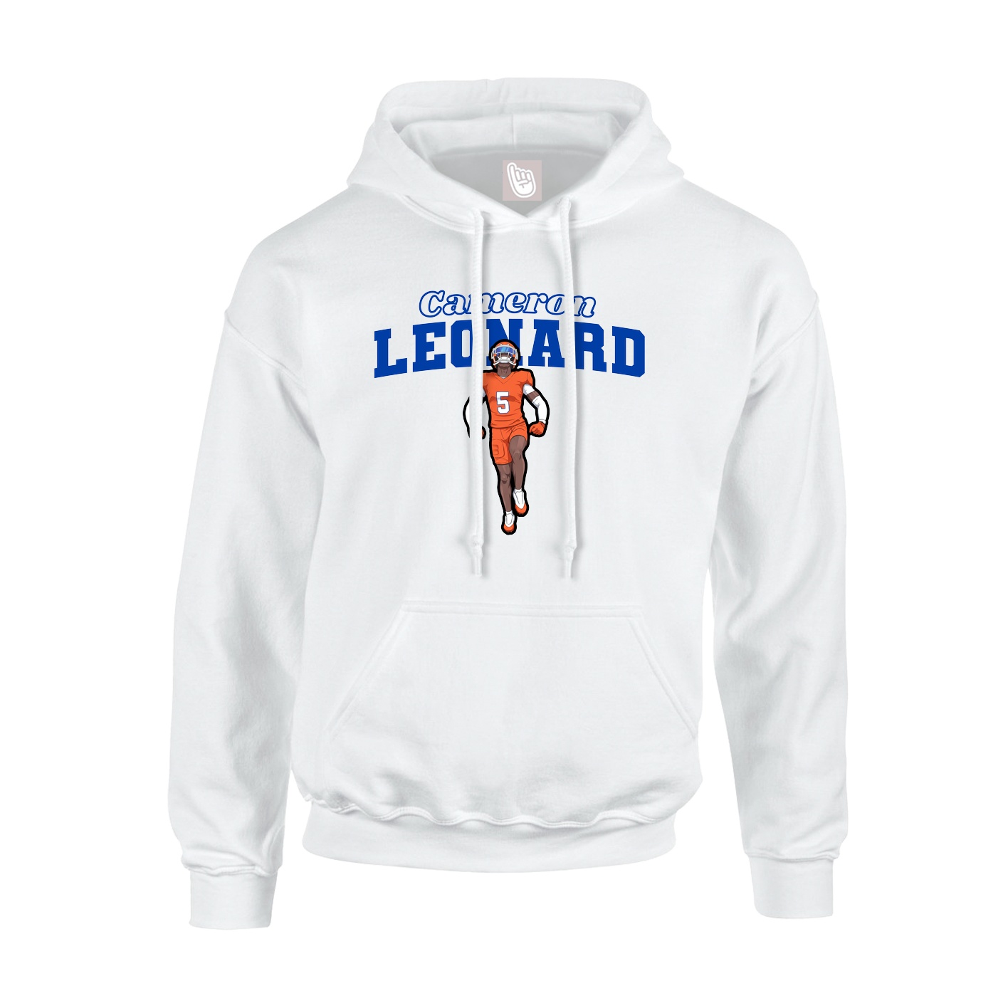 Youth Hoodie — Name Arch in White