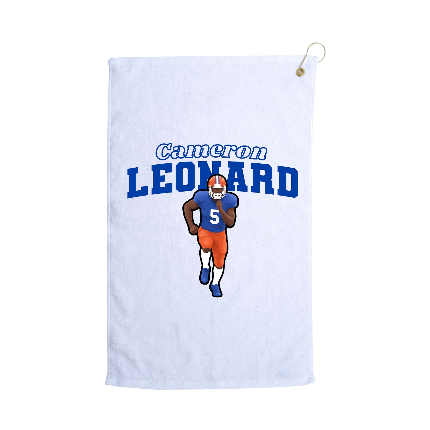 Golf Towel — Name Arch in White