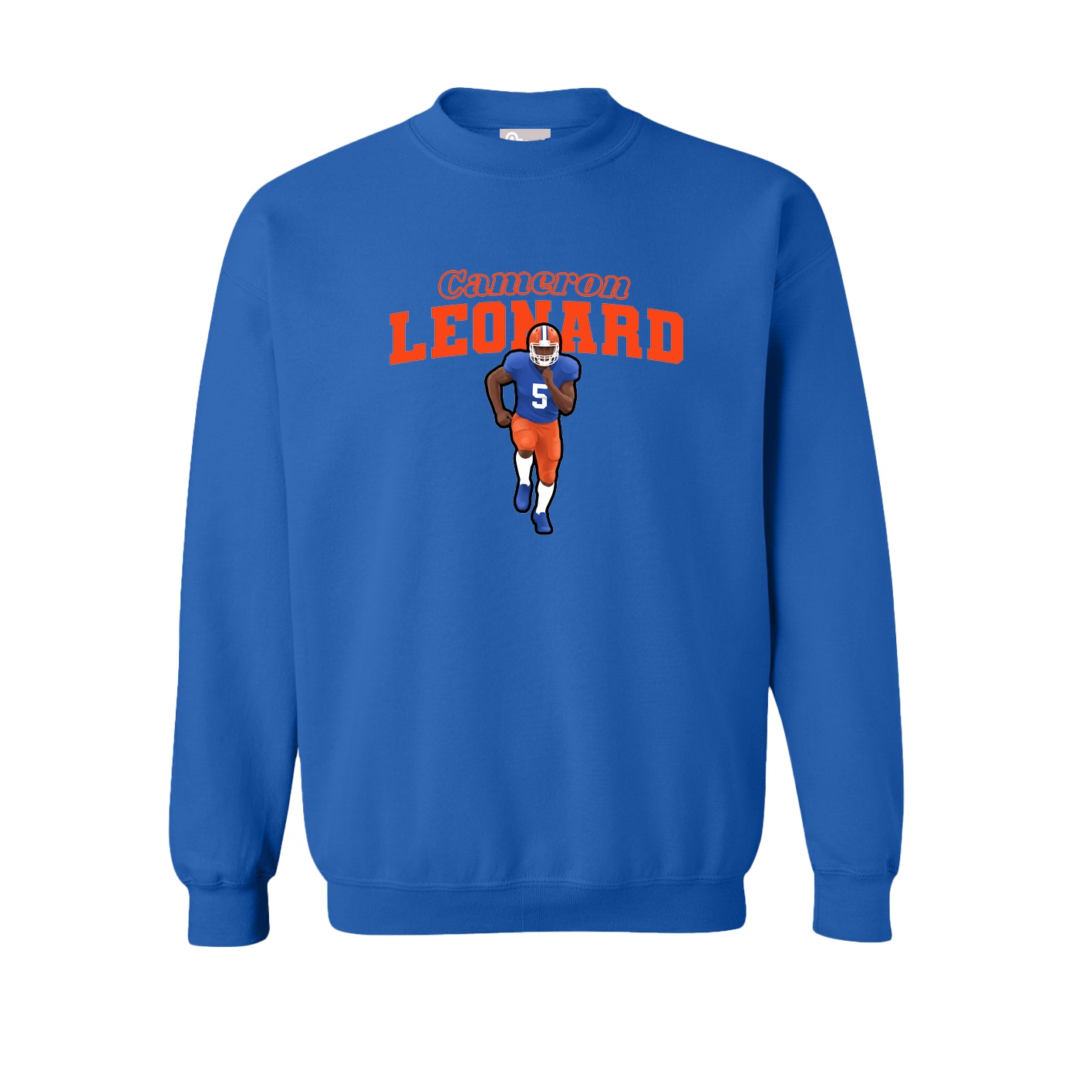 Fleece Crew — Name Arch in Royal