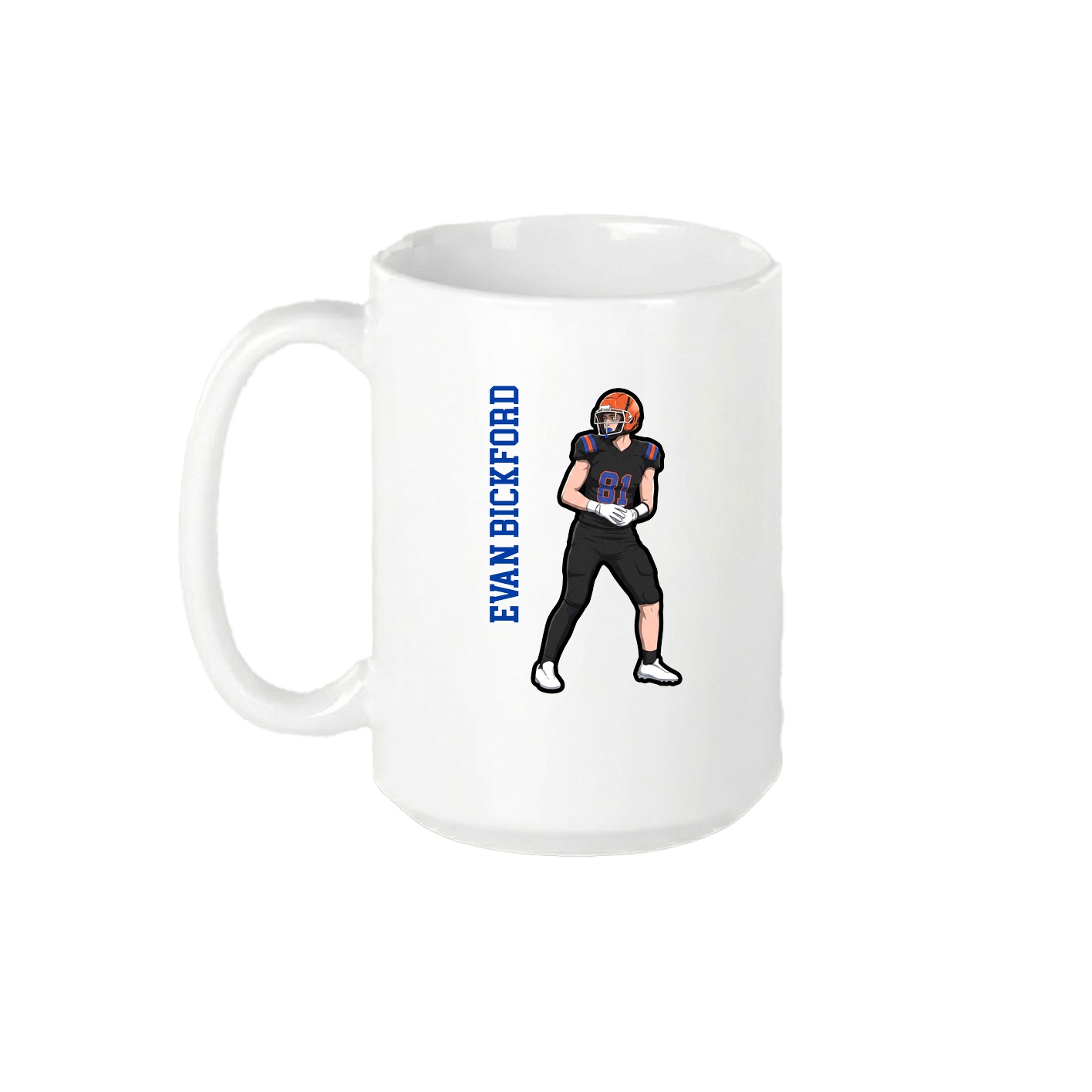 15oz Coffee Mug — Name Vertical in White