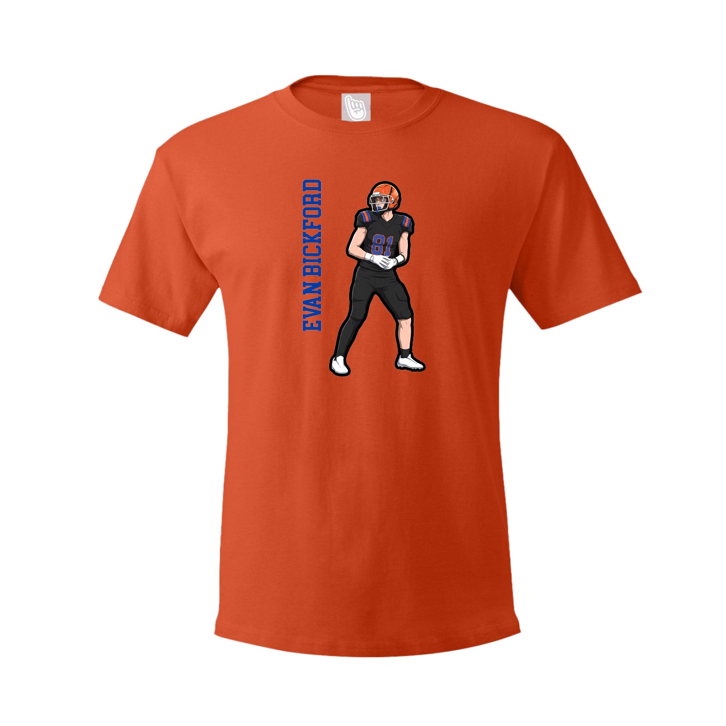 Youth Tee — Name Vertical in Orange