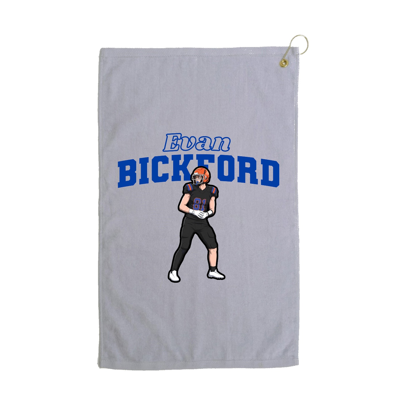 Golf Towel — Name Arch in Grey