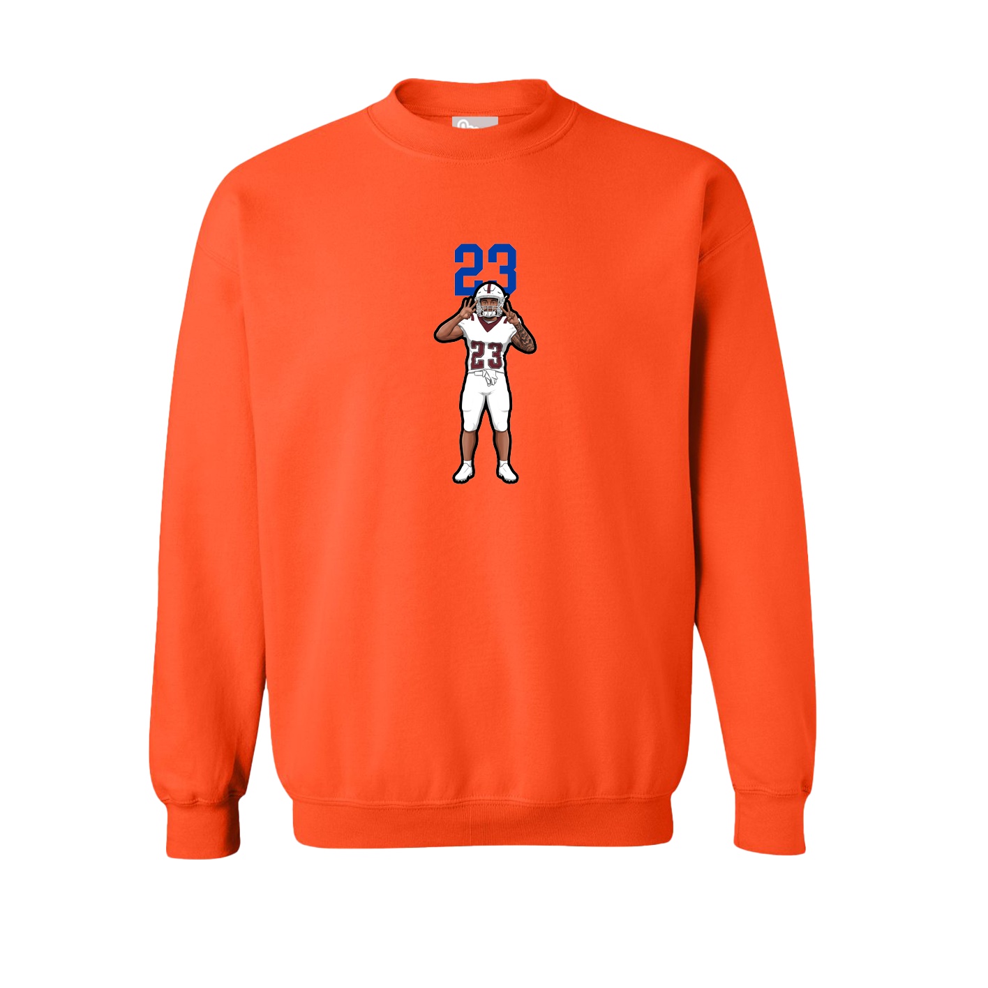 Fleece Crew — Number Top in Orange