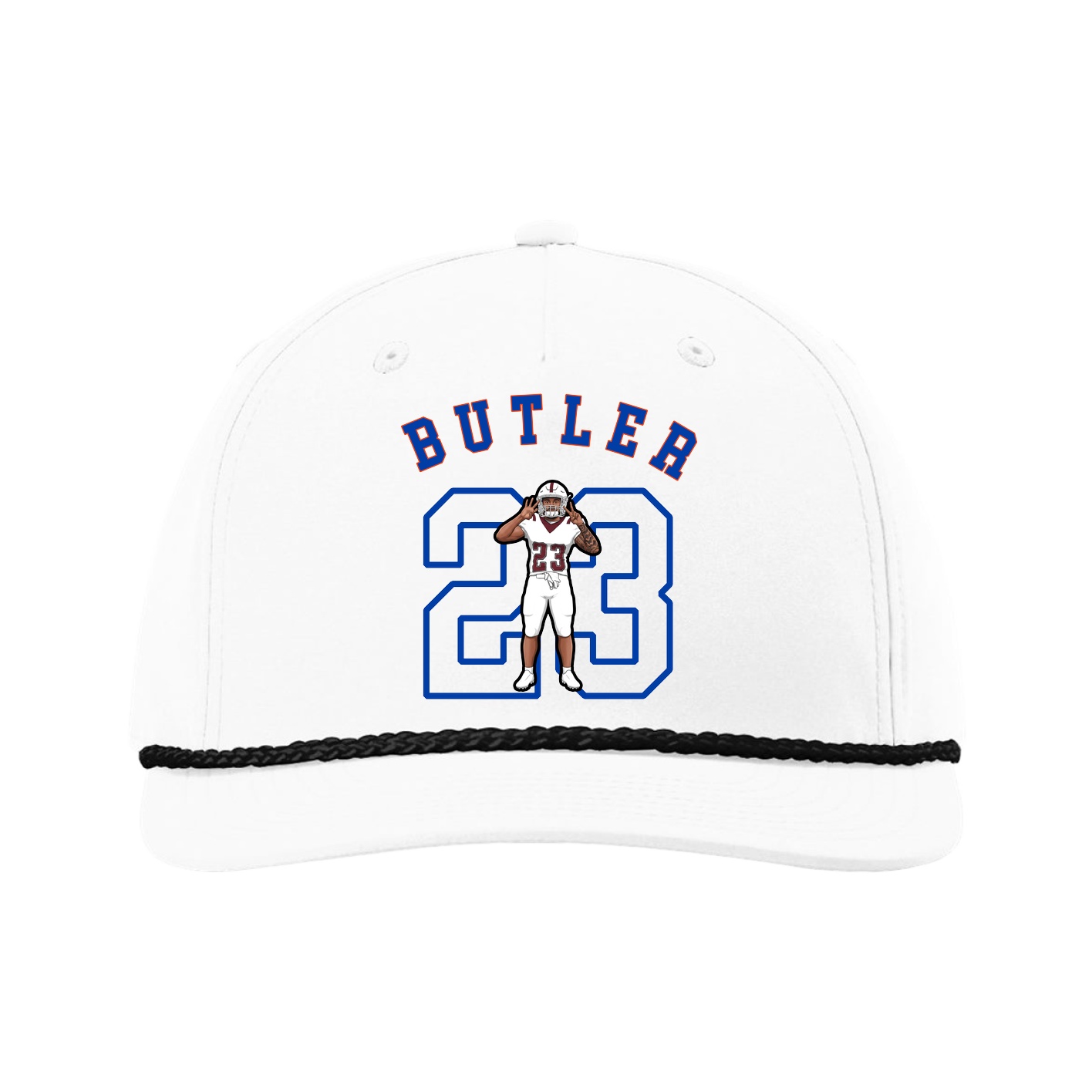 Five-Panel Classic Rope Cap — Shirsey Arch in White