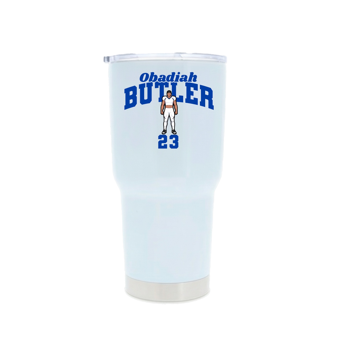 30oz Stainless Steel Tumbler — Signature Arch in White