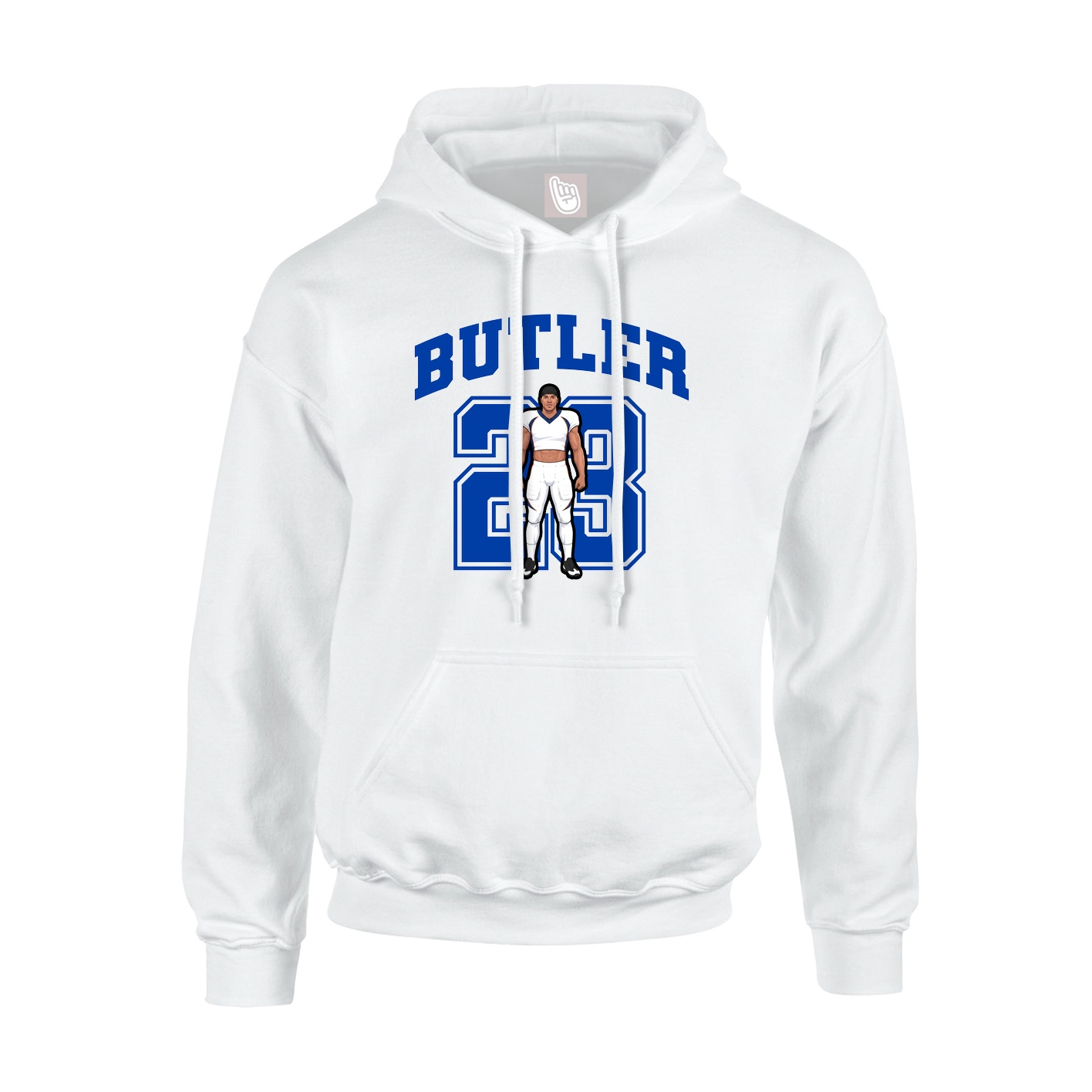 Hoodie — Number in White