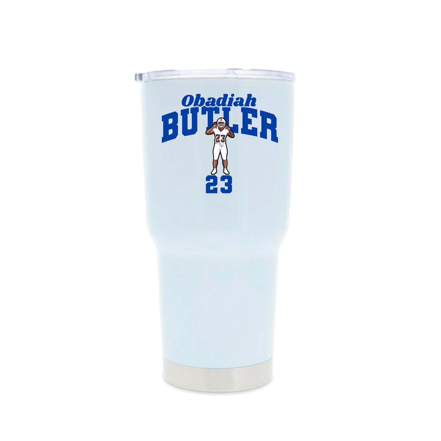 30oz Stainless Steel Tumbler — Signature Arch in White
