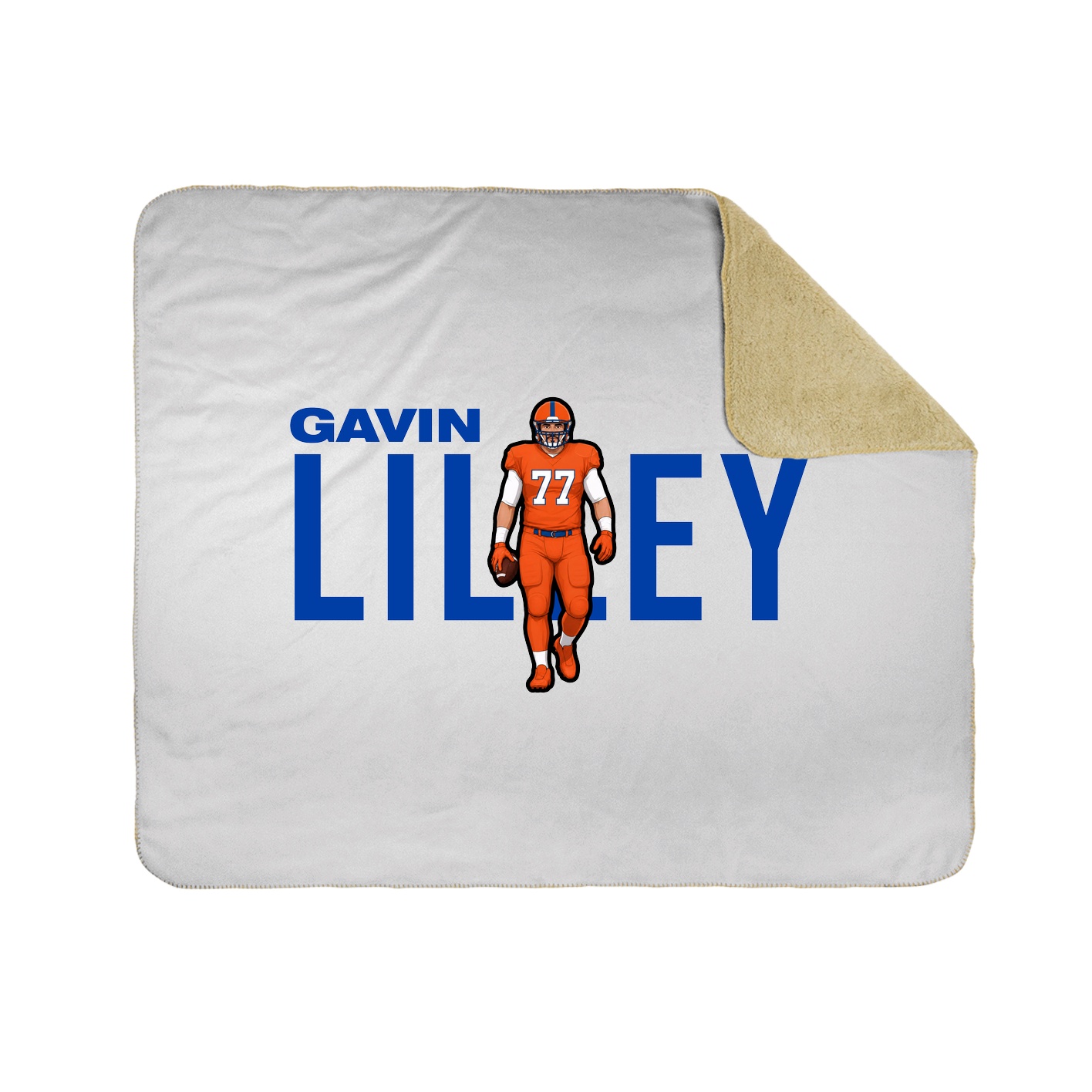 Throw Blanket — Player Name in White