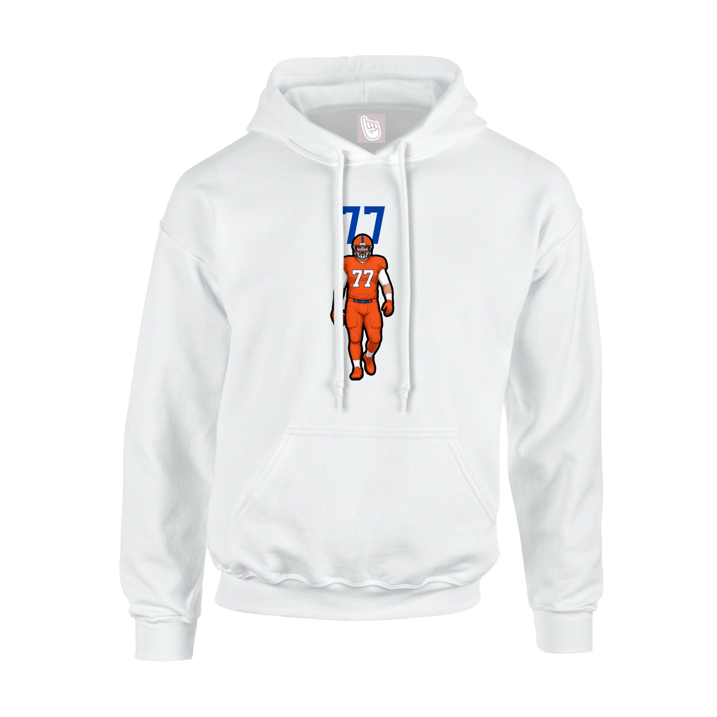Youth Hoodie — Number Top in White