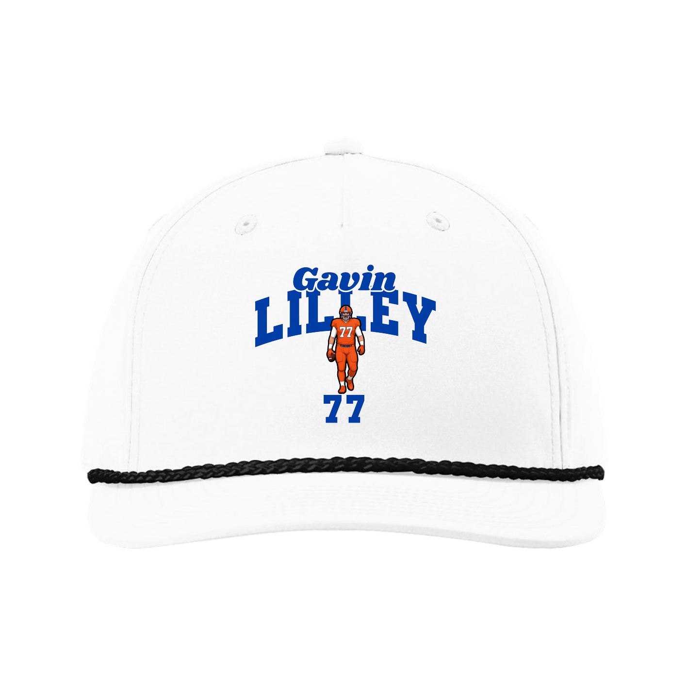 Five-Panel Classic Rope Cap — Signature Arch in White