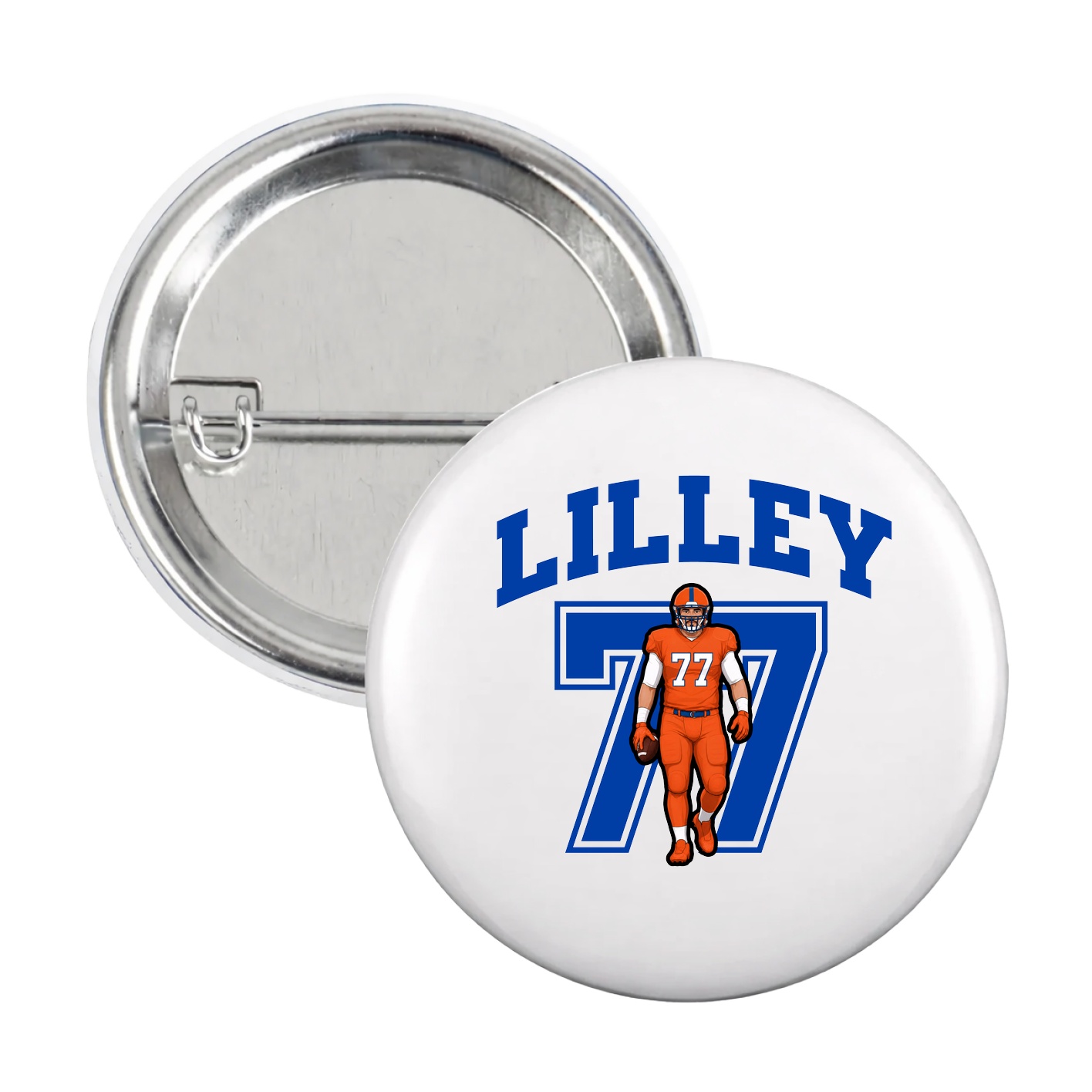 Game Day Button — Number in White