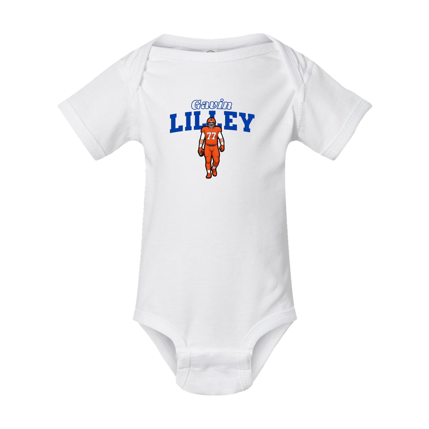 Baby Onesie — Name Arch in White