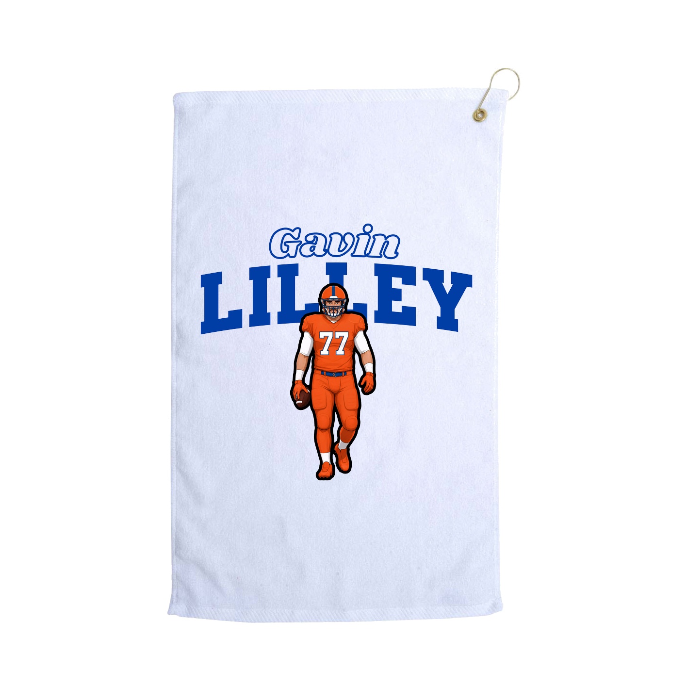 Golf Towel — Name Arch in White