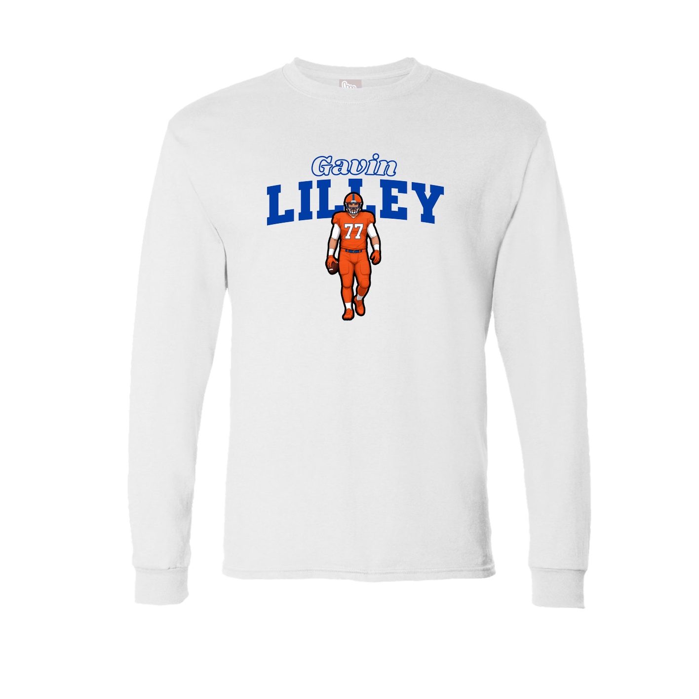 Long Sleeve Tee — Name Arch in White