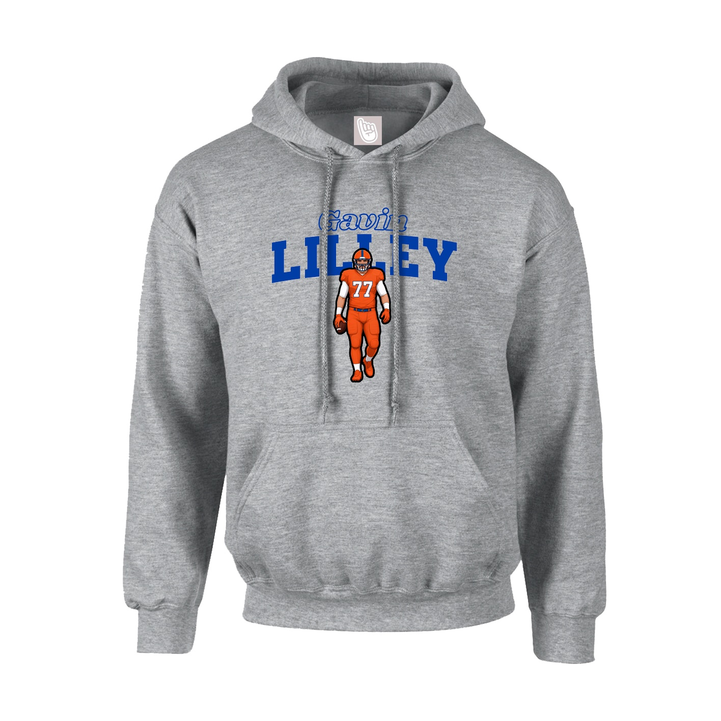 Youth Hoodie — Name Arch in Grey
