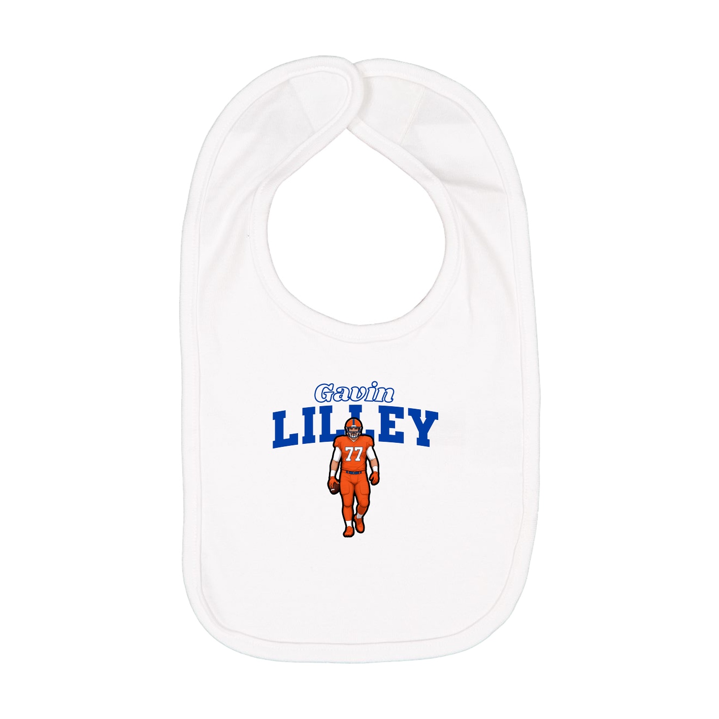 Infant Bib — Name Arch in White