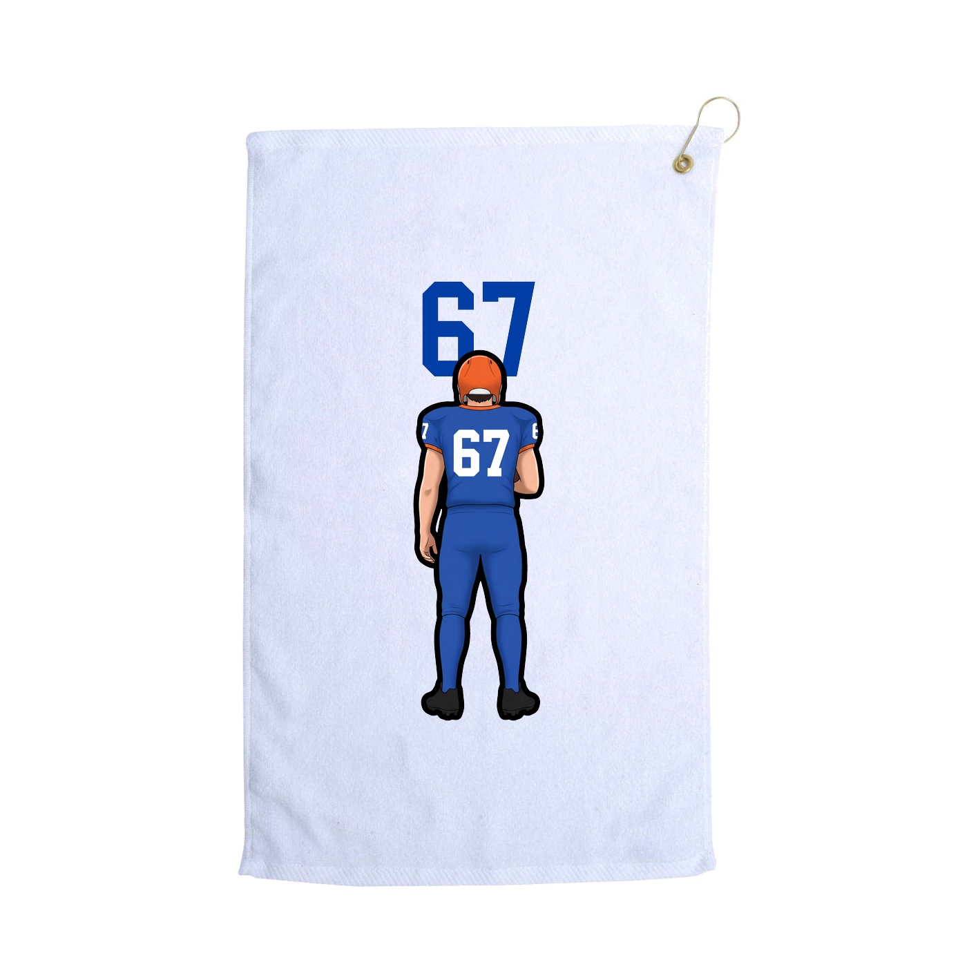 Golf Towel — Number Top in White