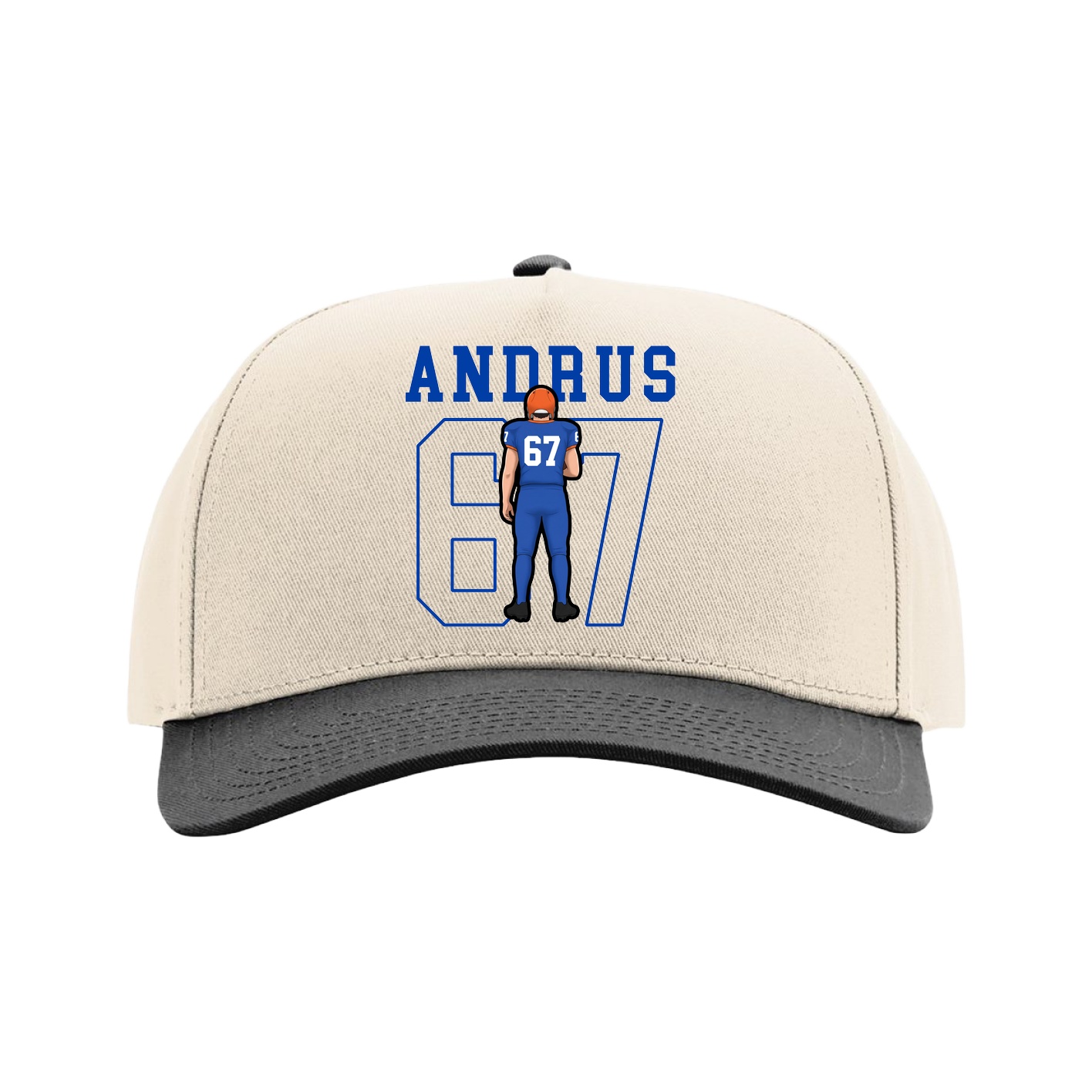 Full Fabric Five-Panel Champ Cap — Shirsey in Cream/Black