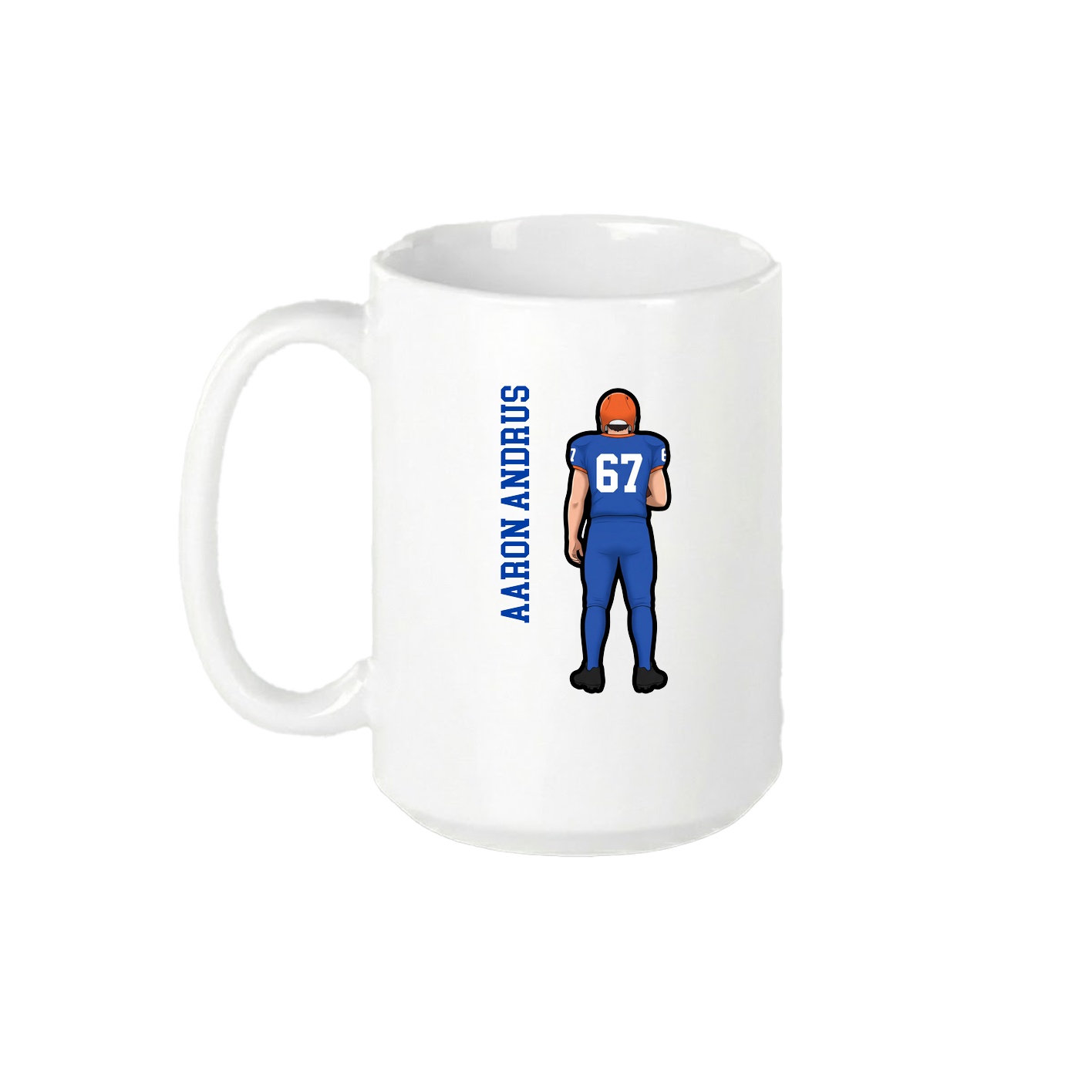 15oz Coffee Mug — Name Vertical in White