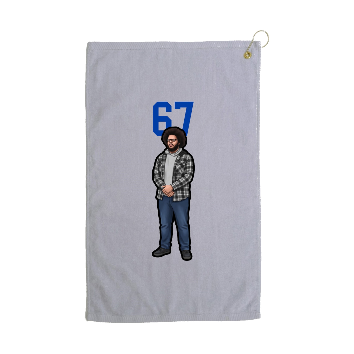Golf Towel — Number Top in Grey