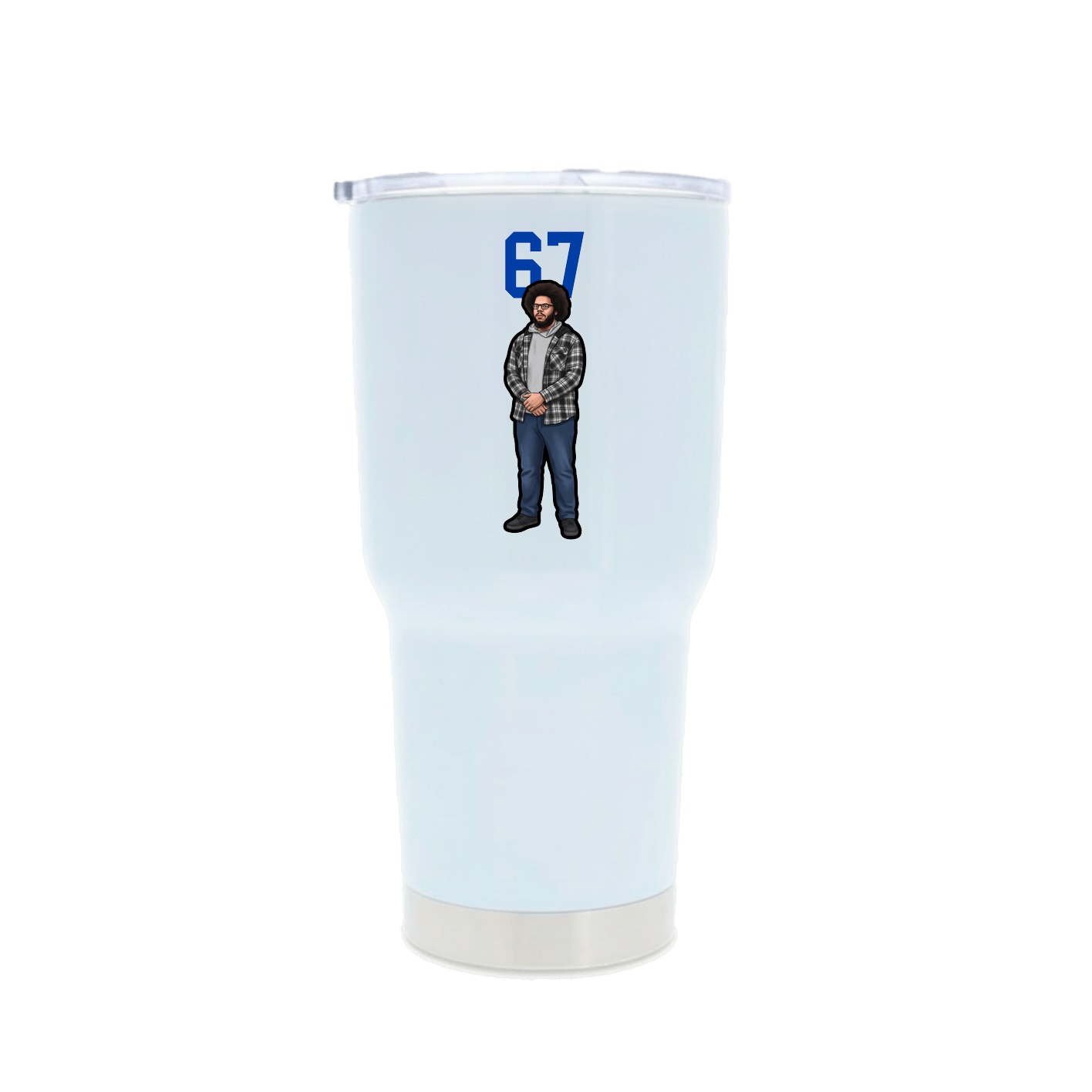 30oz Stainless Steel Tumbler — Number Top in White