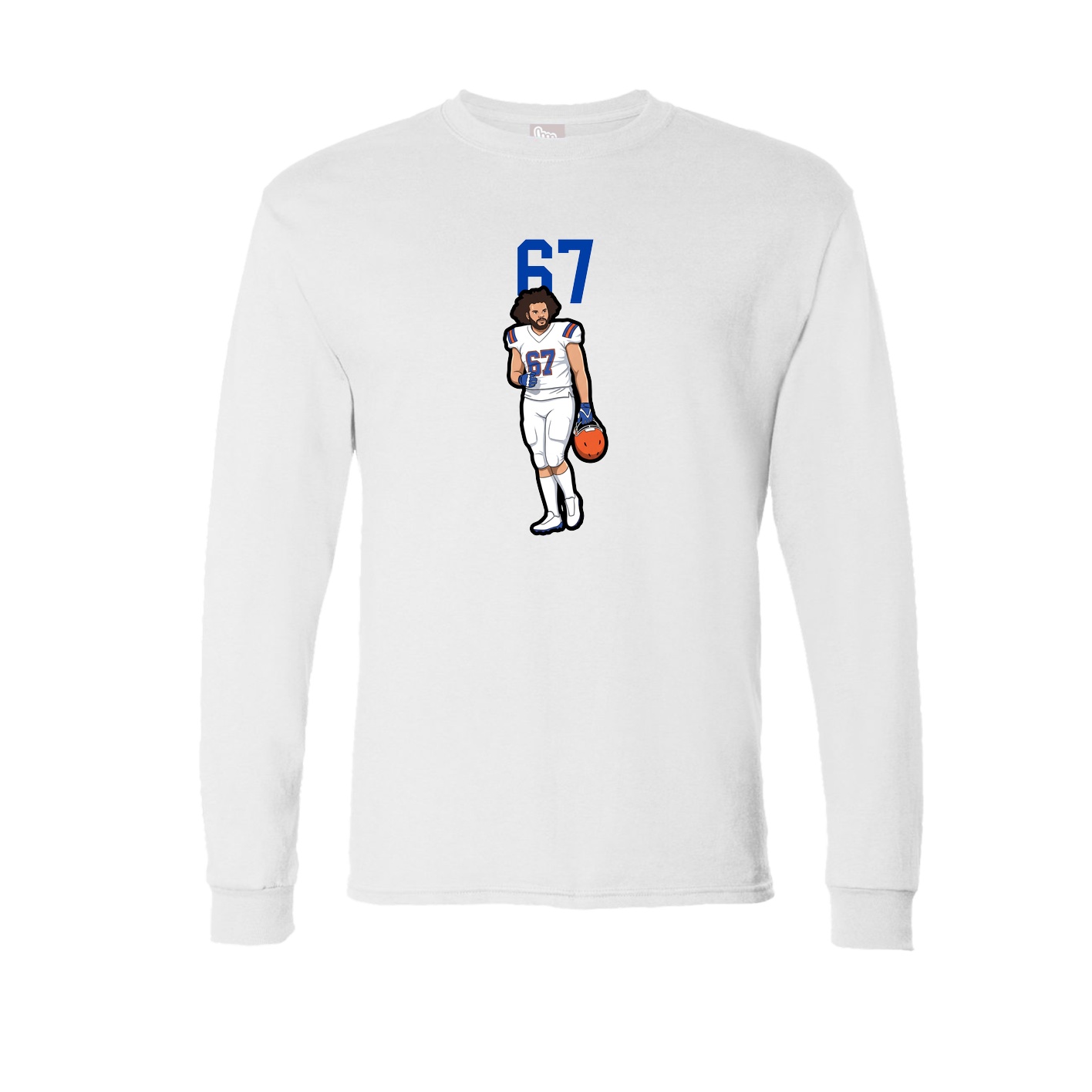 Long Sleeve Tee — Number Top in White
