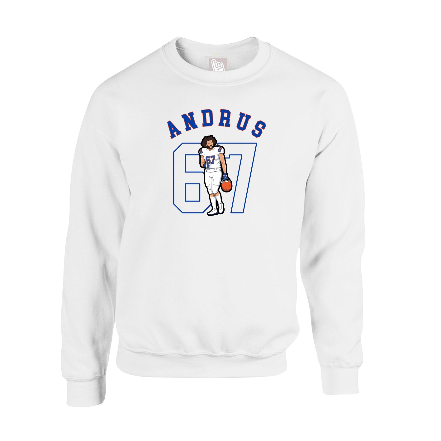 Fleece Crew — Shirsey Arch in White