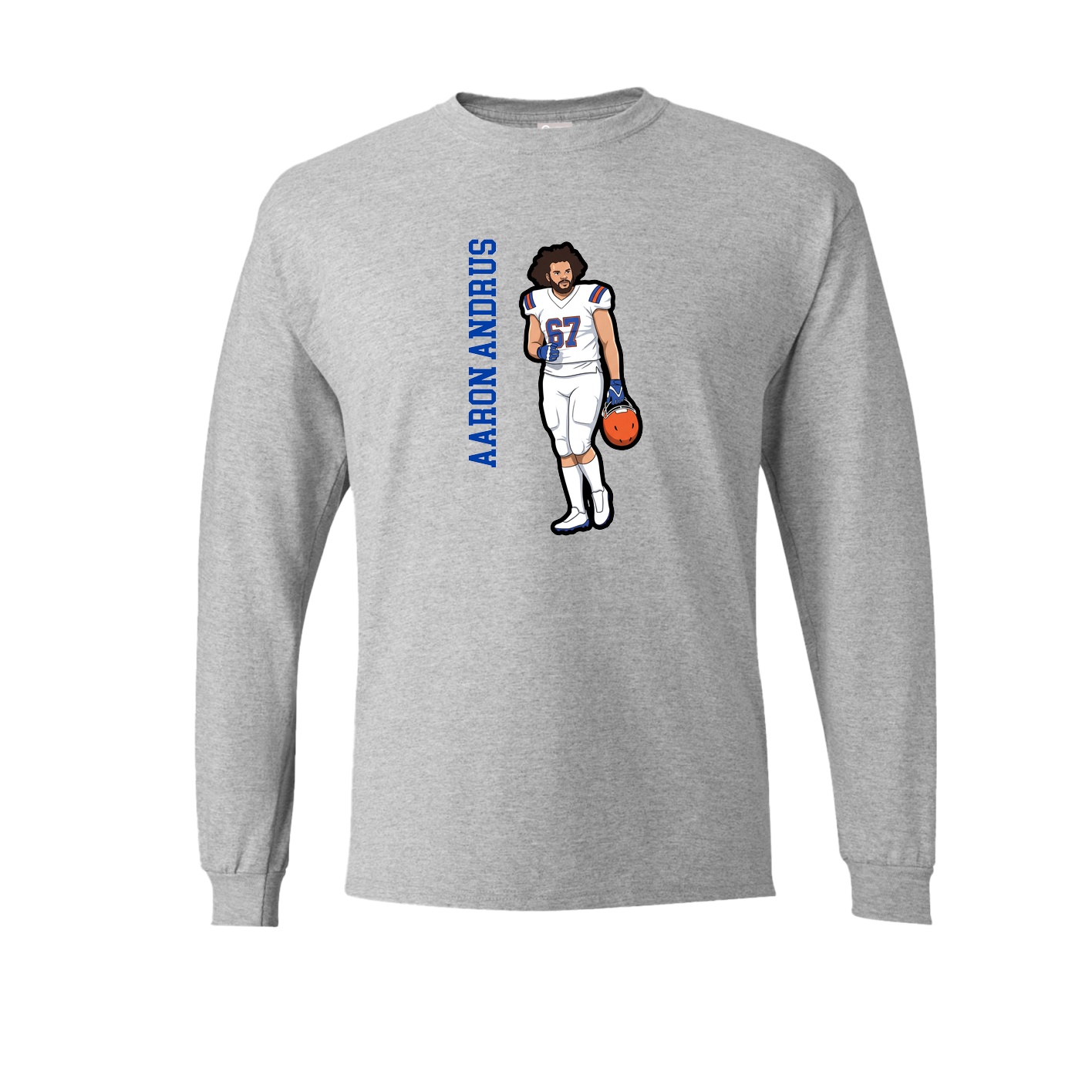 Long Sleeve Tee — Name Vertical in Grey